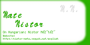 mate nistor business card